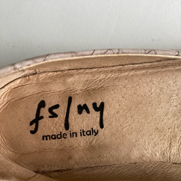 Fsiny Cream Pink Animal Print Leather Flats size 8.5 Made in Italy - Picture 5 of 14